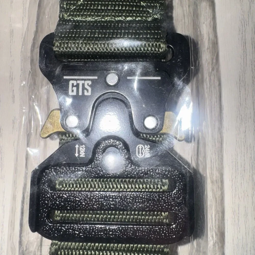 GTS Green Emergency Lightweight Webbed Tactical Belt W/Quick Release Buckle